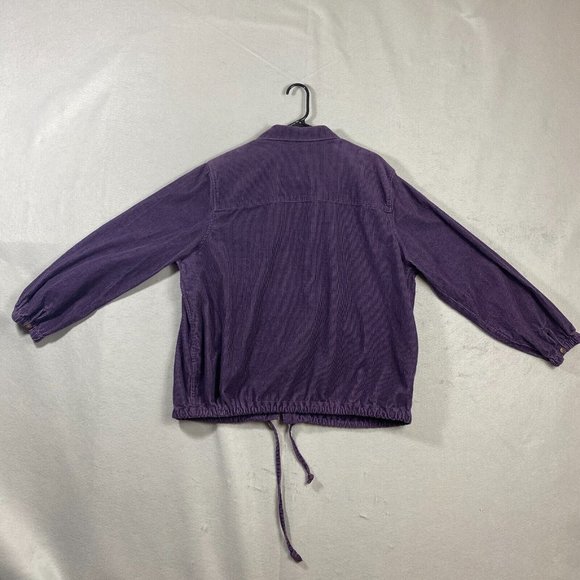 CJ Banks 1X Shirt Jacket Purple Corduroy Stretch Zip Up Shacket - Picture 10 of 10